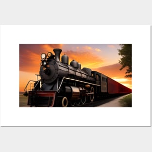 Steampunk Train Posters and Art